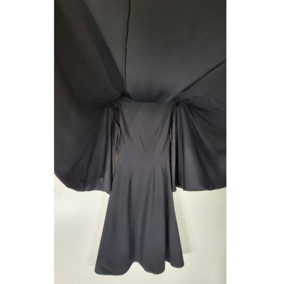 Alexander McQueen Black Crepe Mini Dress with Bell Sleeves Womens Size 36 / US 0 - Picture 6 of 10